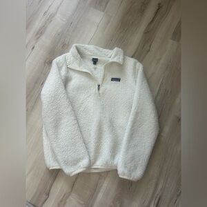White Patagonia Sherpa Quarter-Zip Pullover